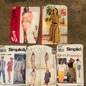 1993 McCalls/butterick/simplicity sewing patterns 5pc lot